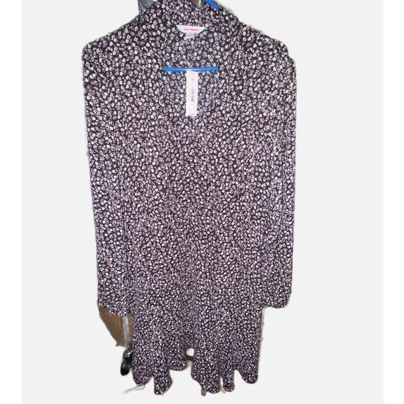 NWT- Joe Fresh purple floral long sleeve v neck dress with tie. Size 12 - Picture 1 of 5